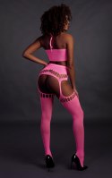 Two Piece with Crop Top and Stockings - Pink - XS/XL