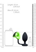 Butt Plug Cock Ring & Ball Strap - GitD - Neon Green/Black