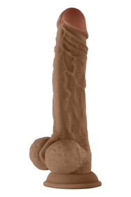 SHAFT MODEL A 10.5 INCH LIQUID SILICONE DONG WITH BALLS OAK