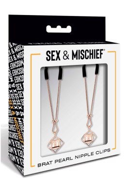 SEX AND MISCHIEF BRAT PEARL NIPPLE CLIPS