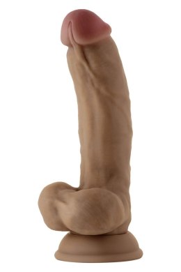 SHAFT MODEL C 7.5 INCH LIQUID SILICONE DONG WITH BALLS OAK