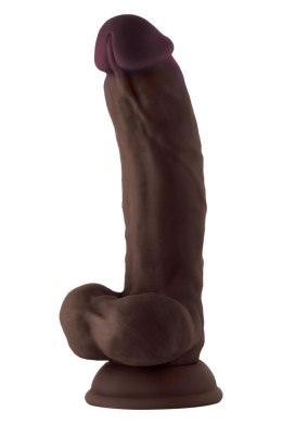 SHAFT MODEL C 7.5 INCH LIQUIDE SILICONE DONG WITH BALLS MAHOGANY