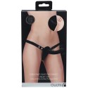 Ouch! - Vibrating - Rechrgeable - 10 Speed Silicone Ribbed Strap-On - Adjustable - Black