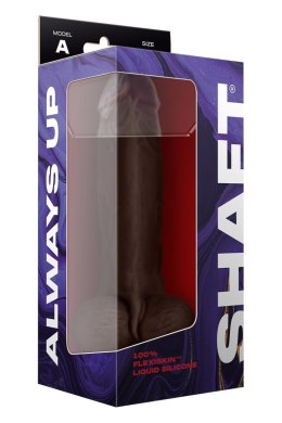 SHAFT MODEL A 9.5 INCH LIQUIDE SILICONE DONG WITH BALLS MAHOGANY