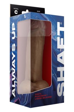 SHAFT MODEL C 9.5 INCH LIQUID SILICONE DONG WITH BALLS OAK