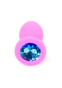 Plug-Jawellery Pink Silikon PLUG Small- Light Blue Diamond