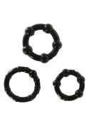 Pierścień-STAY HARD - THREE RINGS - BLACK