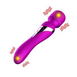 Stymulator-Silicone Dual Massager USB 7+7 Function Purple