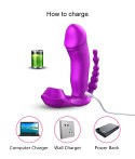 Stymulator-Silicone Panty Vibrator USB, 7 vibrations, Heating, 7 Frequency Of Sucking, Purple