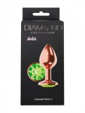Plug-Butt Plug Diamond Emerald Shine S Rose Gold