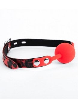 Red Silicone Ball Gag Leopard