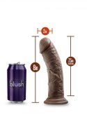 DR. SKIN PLUS 8 INCH THICK POSABLE DILDO CHOCOLATE