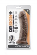 DR. SKIN PLUS 8 INCH THICK POSABLE DILDO CHOCOLATE